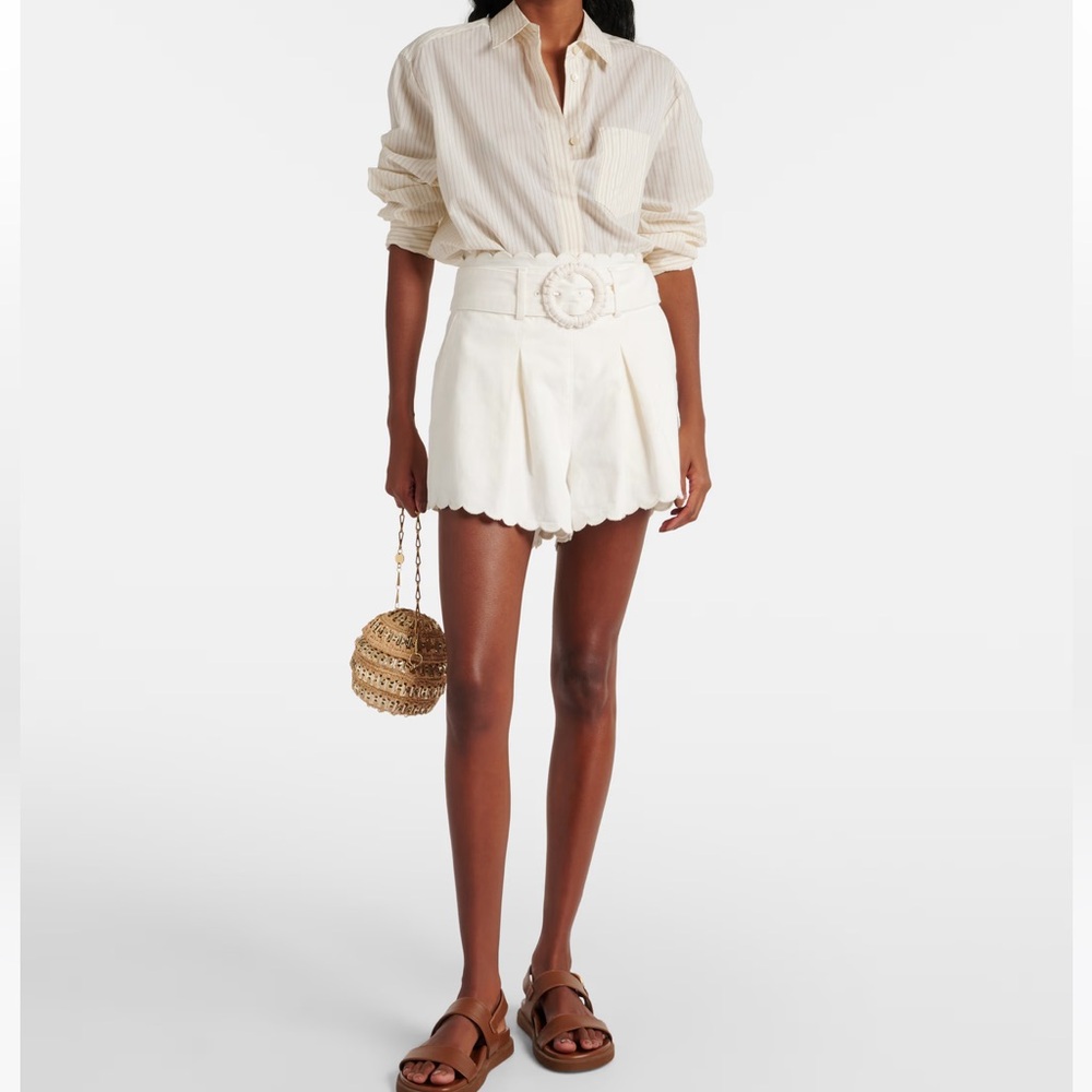 Farm Rio Feston Scallop Short Cotton High Rise Shorts NWT SZ 30
